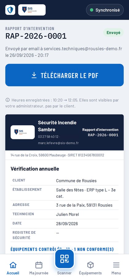 Rapport d’intervention envoyé au client
